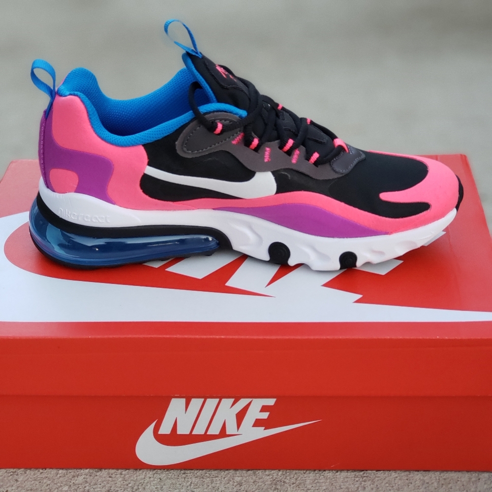 Nike Air Max 270 React White Black Women's Shoes - Picture 8 of 10